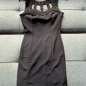 Black Dress with Gold Studs